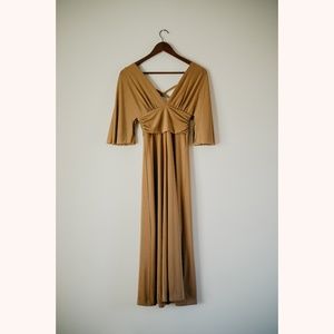 Caramel Cross Back Stretch Dress